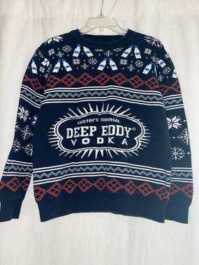 Deep Eddy Vodka Austin's Original Ugly Christmas Sweater 100% Cotton Small